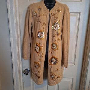 Victor Costa cardigan floral sequin size large